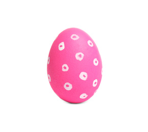 Photo of Pink egg for Easter celebration isolated on white