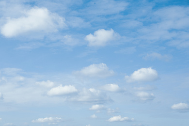 Photo of Beautiful blue sky with white clouds on sunny day