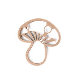 Cookie cutter in shape of mushroom isolated on white, top view
