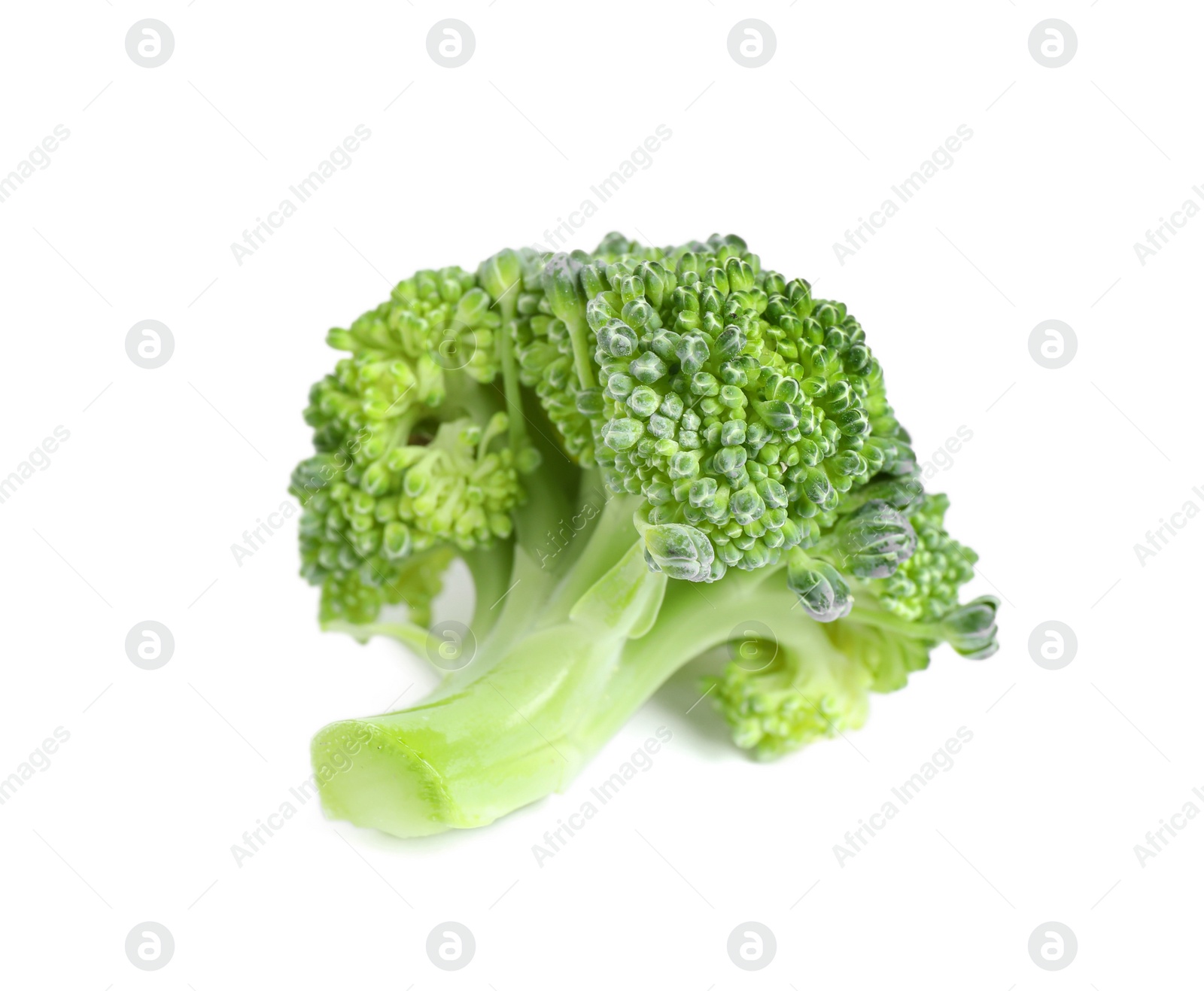 Photo of Fresh green raw broccoli on white background