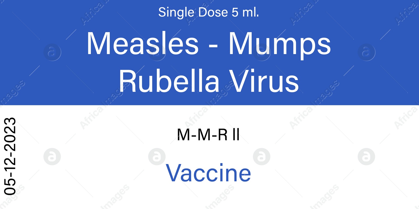 Illustration of Measles Mumps Rubella (MMR) vaccine label design