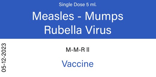 Illustration of Measles Mumps Rubella (MMR) vaccine label design