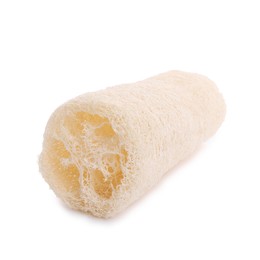 Photo of Loofah sponge isolated on white. Personal hygiene product