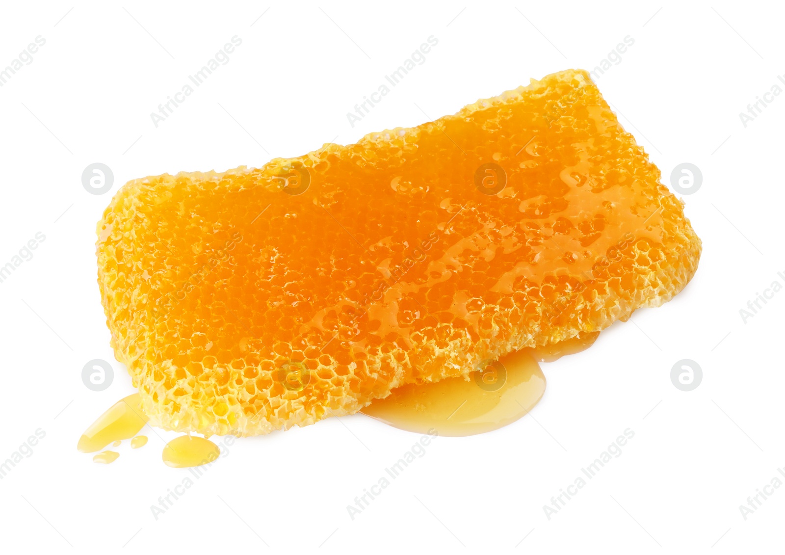 Photo of Natural honeycomb with tasty honey isolated on white