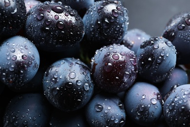 Bunch of fresh ripe juicy grapes as background. Closeup view