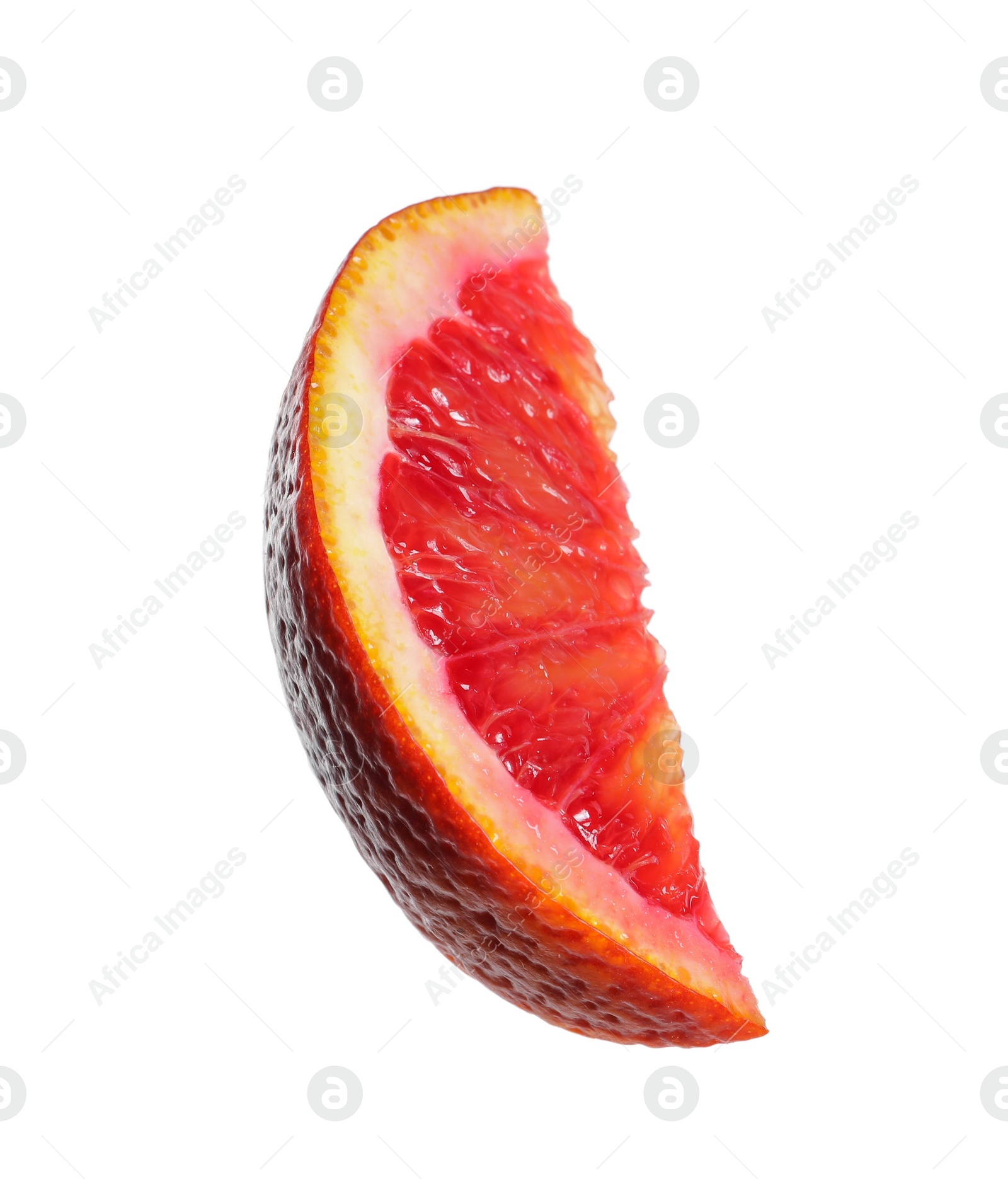 Photo of Cut ripe red orange isolated on white