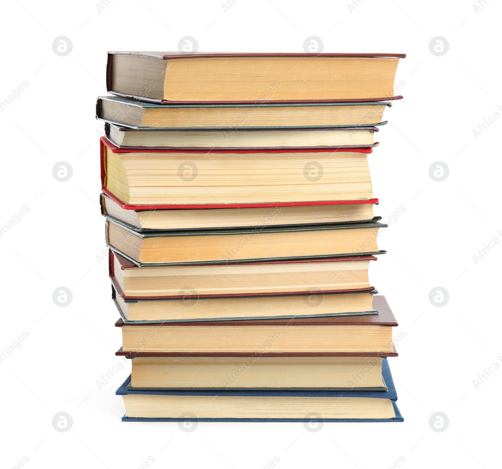 Photo of Collection of different books isolated on white