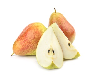 Photo of Fresh ripe juicy pears isolated on white