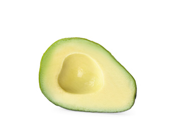 Photo of Half of ripe avocado isolated on white