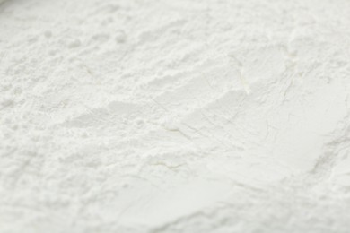 Texture of baking powder as background, closeup