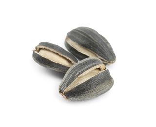 Raw organic sunflower seeds isolated on white