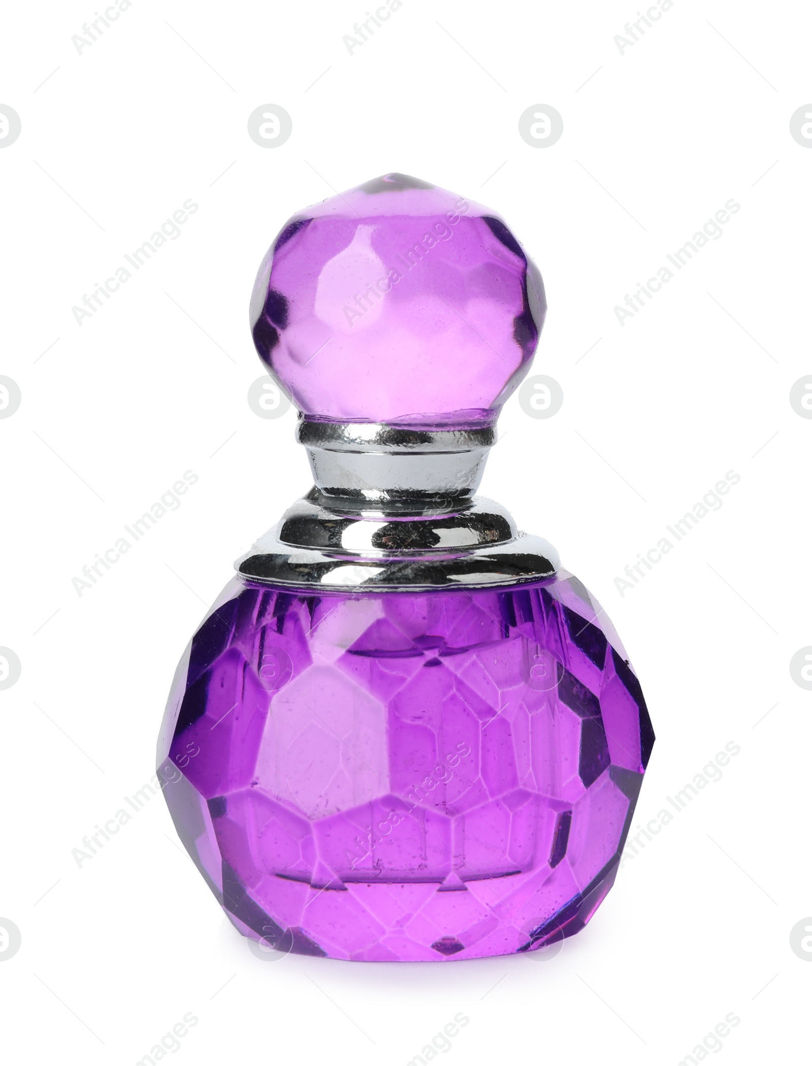 Photo of Bottle of luxury perfume isolated on white