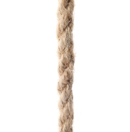 Photo of Hemp rope on white background. Organic material