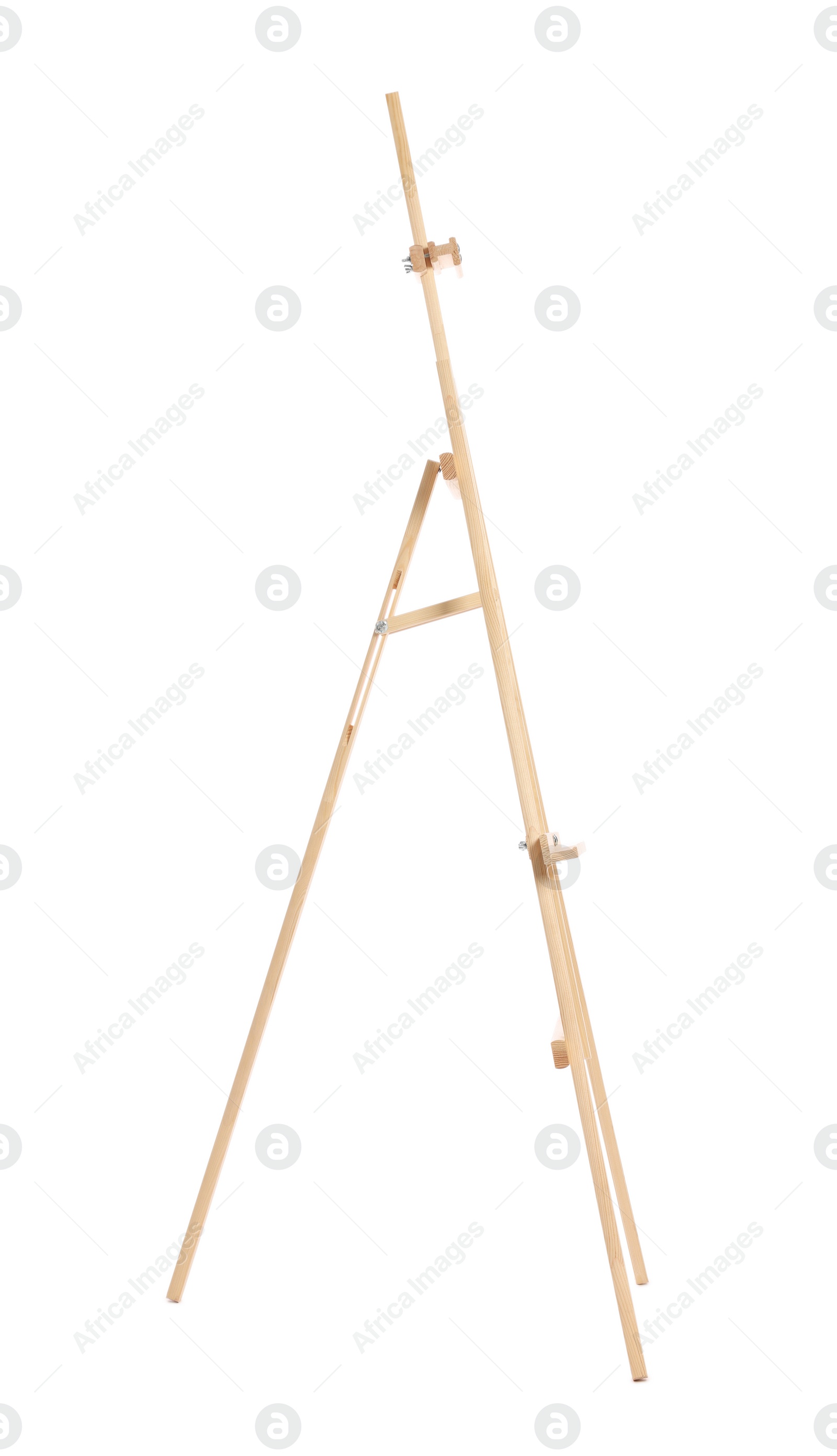 Photo of Wooden easel isolated on white. Artist's equipment