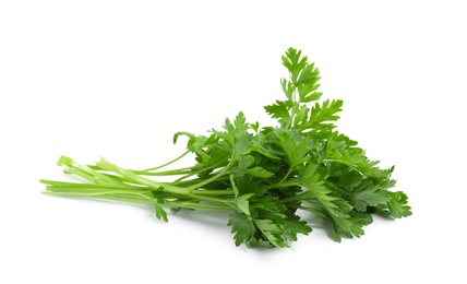 Photo of Bunch of fresh parsley isolated on white