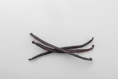 Vanilla sticks on white background