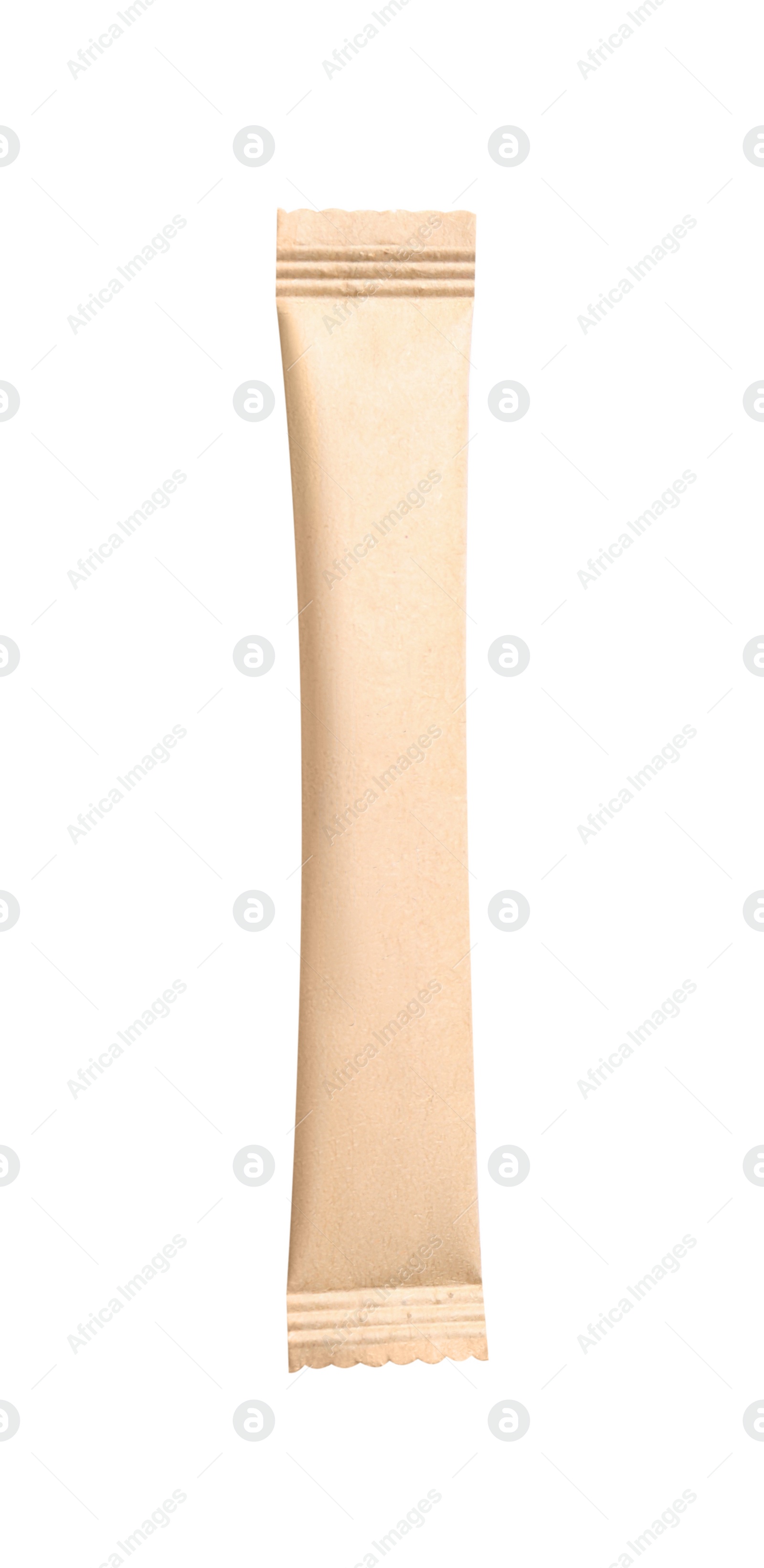 Photo of Beige stick of sugar isolated on white
