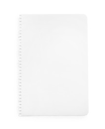 Blank notebook sheet isolated on white, top view