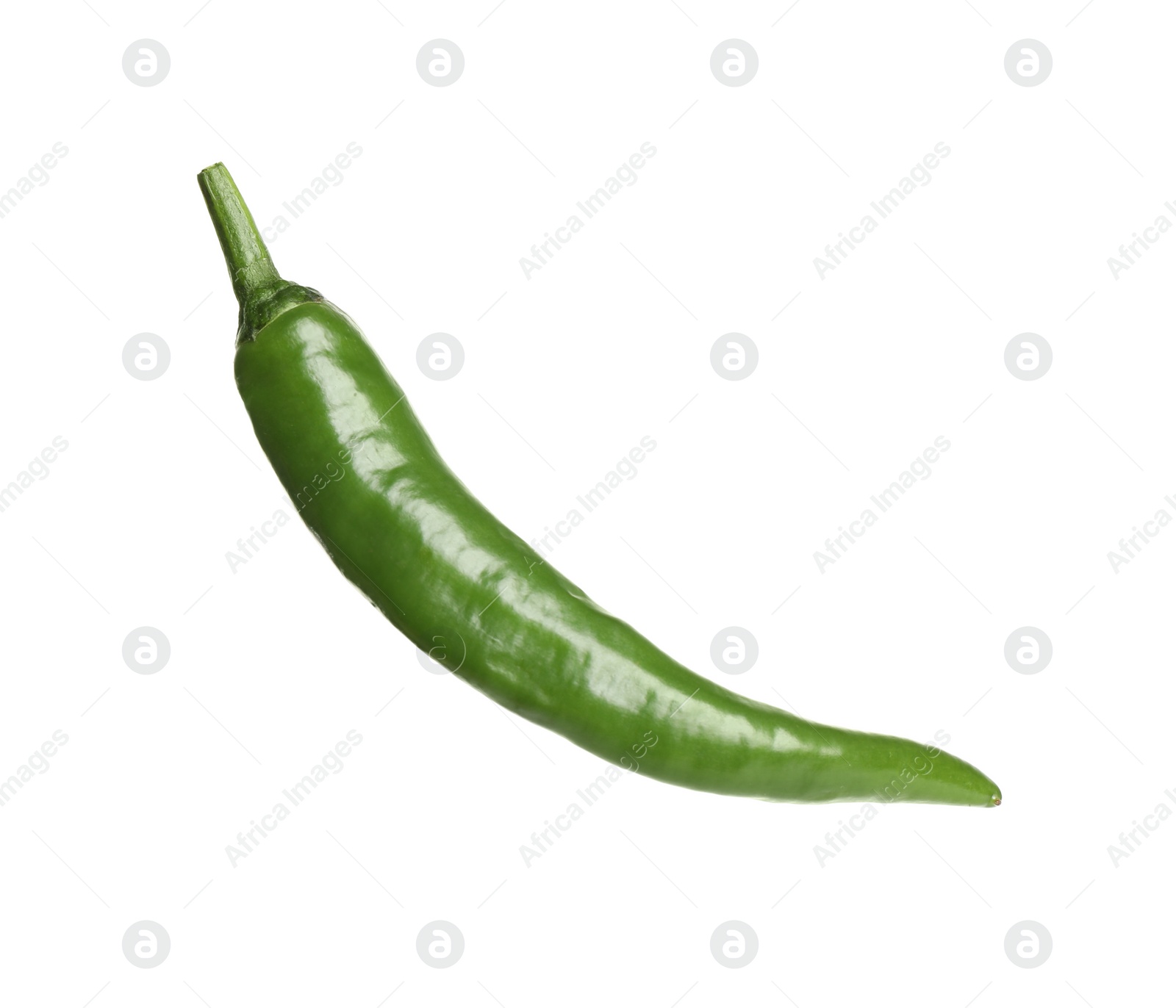 Photo of Green hot chili pepper isolated on white