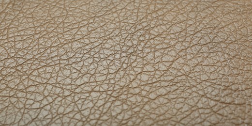 Texture of beige leather as background, closeup
