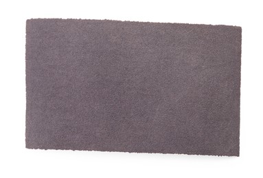 Photo of One sheet of sandpaper isolated on white, top view