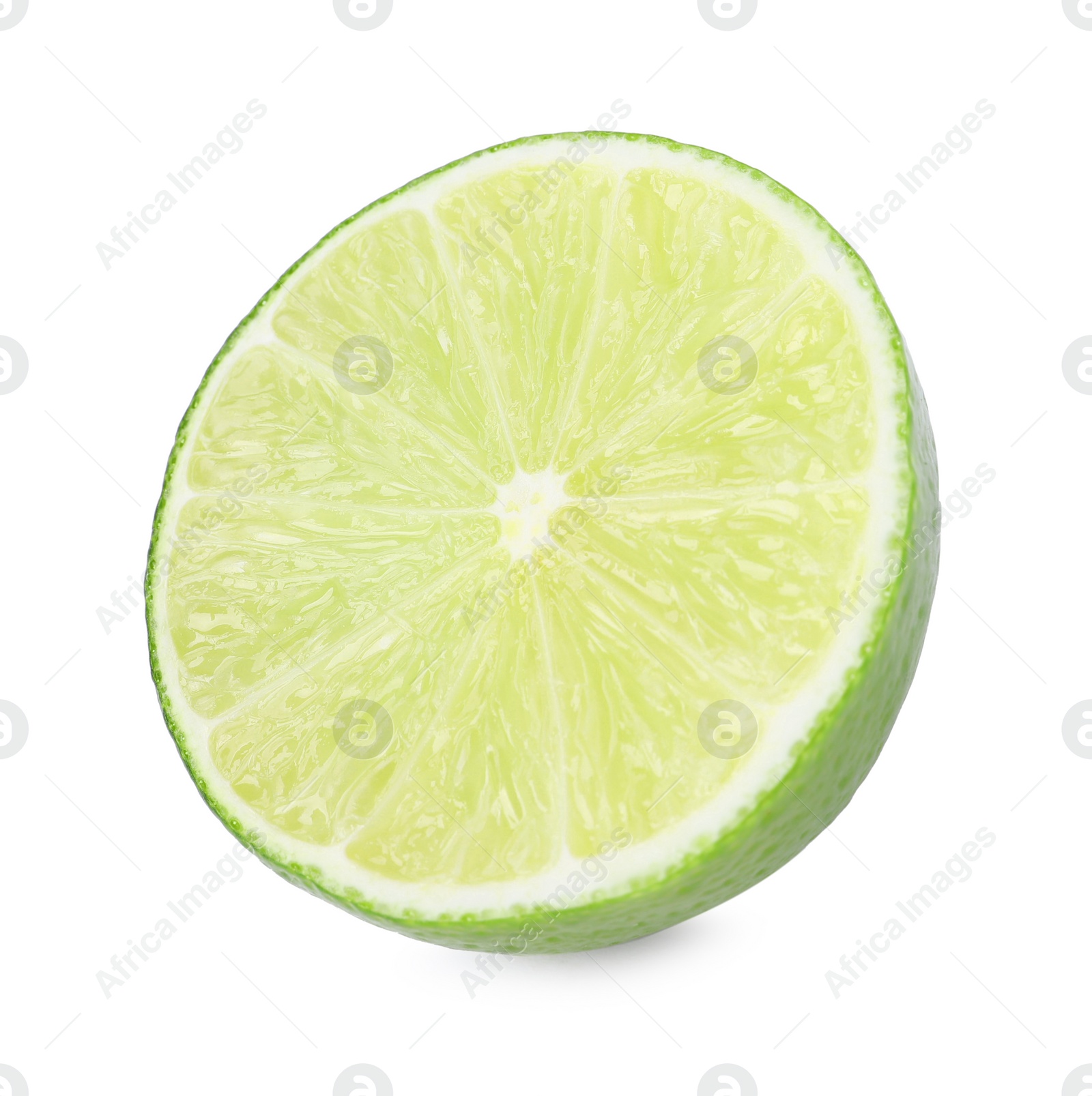 Photo of Citrus fruit. Half of fresh lime isolated on white