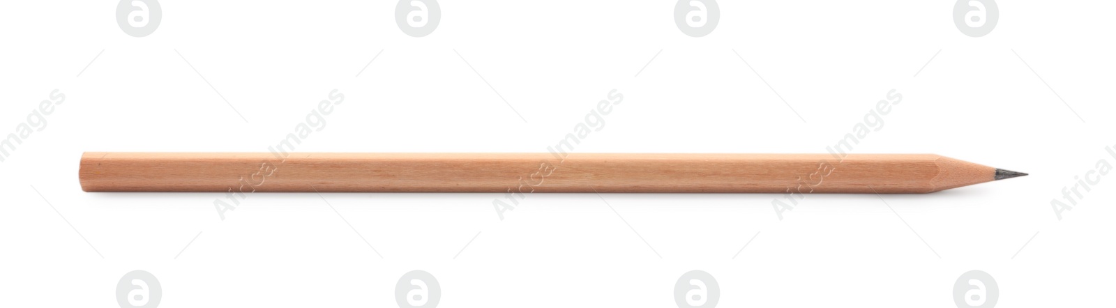 Photo of One sharp graphite pencil isolated on white