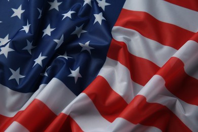 Photo of Flag of USA as background, closeup view