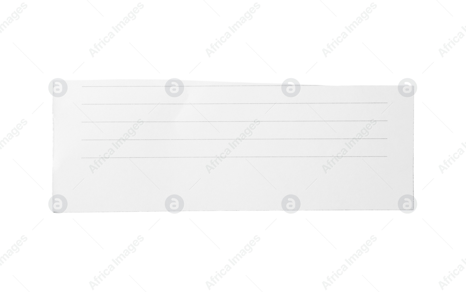 Photo of Piece of blank notebook paper isolated on white. Space for design