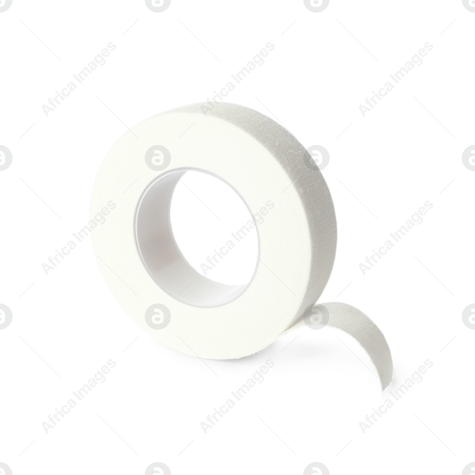 Medical sticking plaster roll isolated on white Photo of Medical sticking plaster roll isolated on white