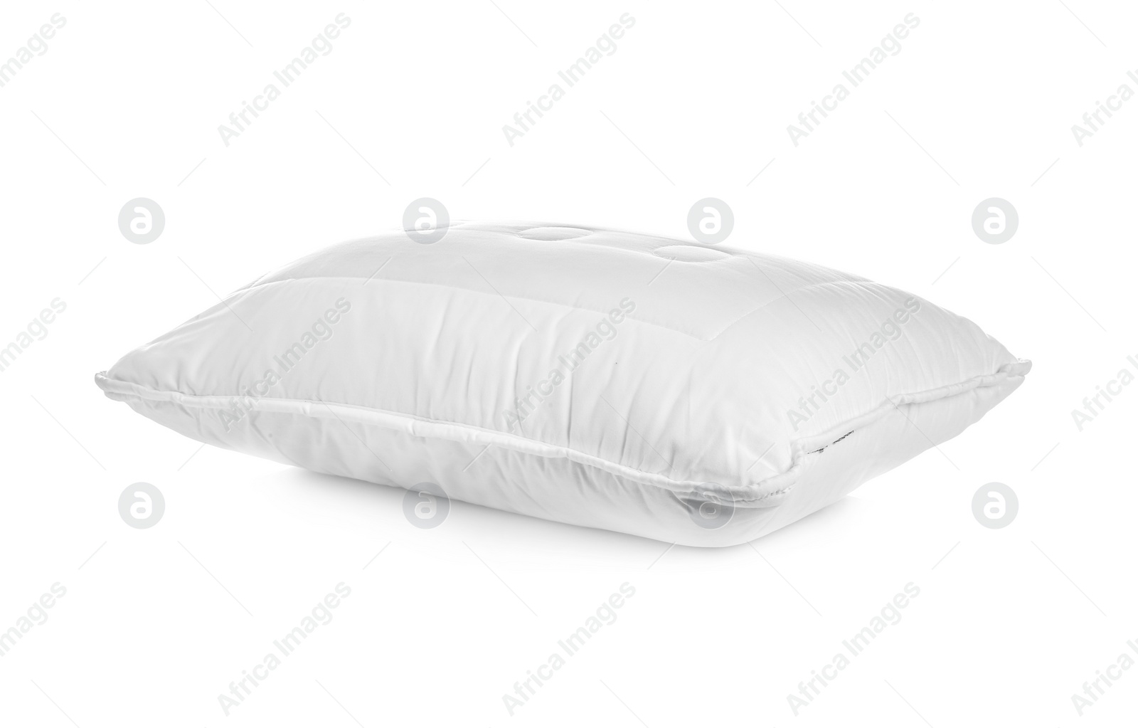 Photo of Clean soft bed pillow on white background