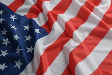 Photo of Flag of USA as background, above view