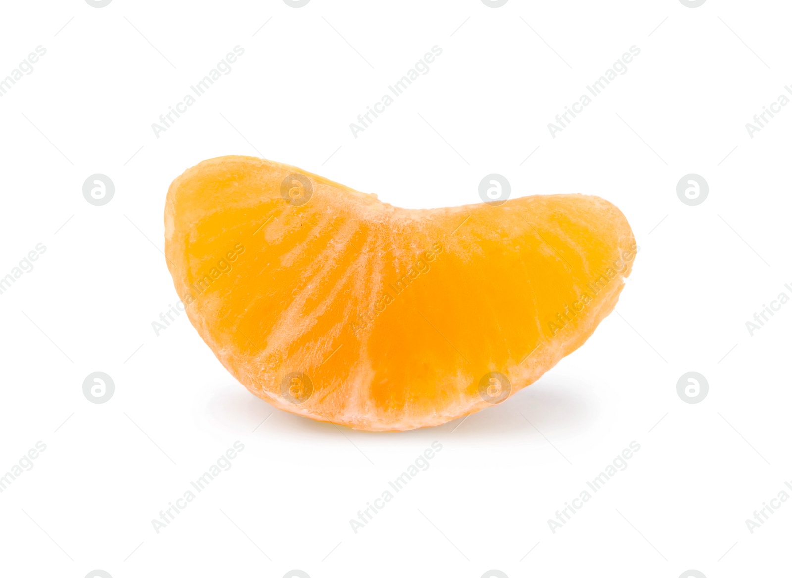 Photo of Fresh juicy tangerine segment isolated on white