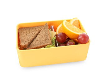 Photo of Lunch boxtasty healthy isolated on white. School dinner