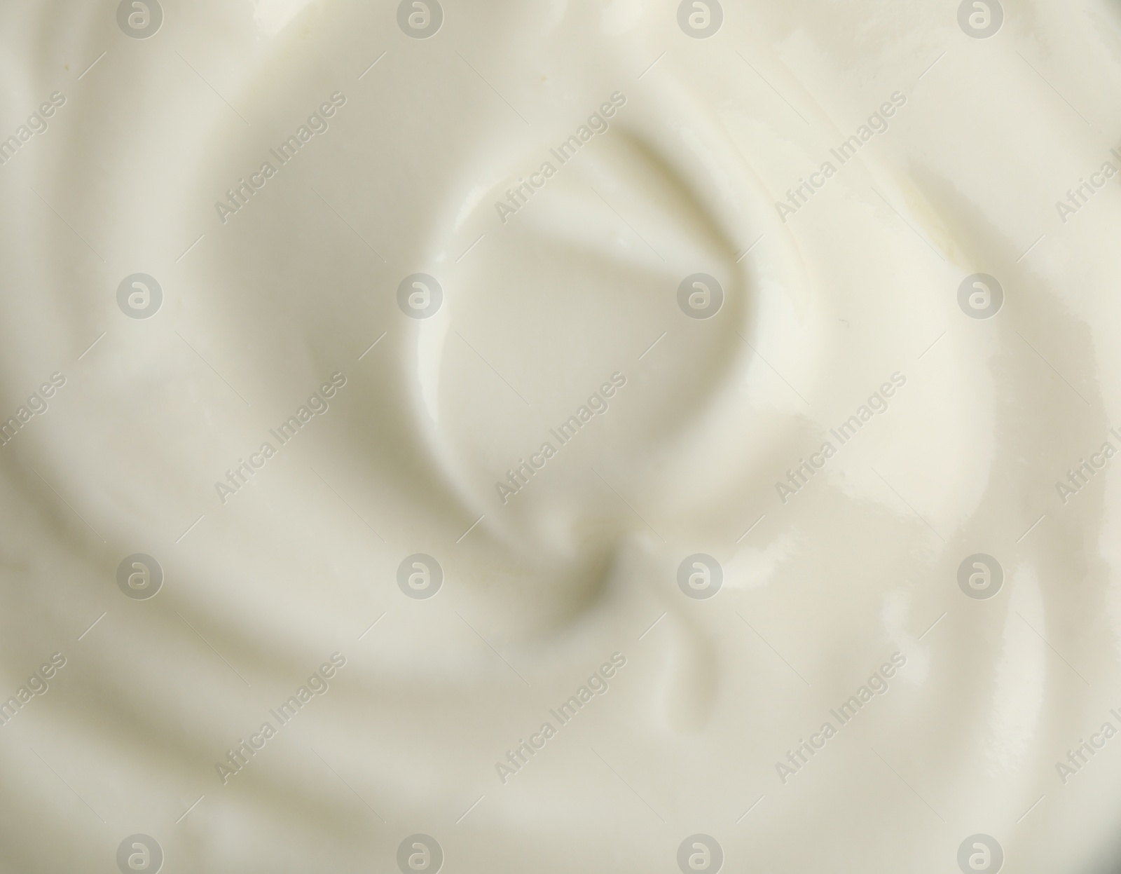 Photo of Tasty organic yogurt as background, top view