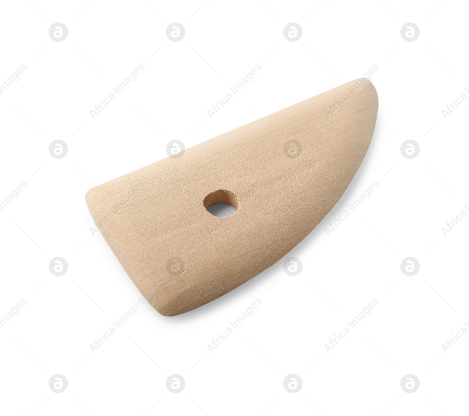 Photo of Wooden rib for clay modeling isolated on white