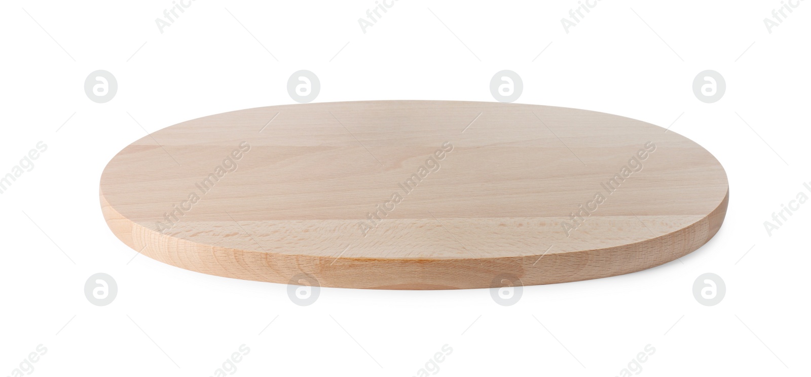 Photo of One wooden cutting board isolated on white