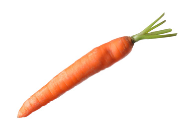 Photo of Fresh ripe juicy carrot isolated on white