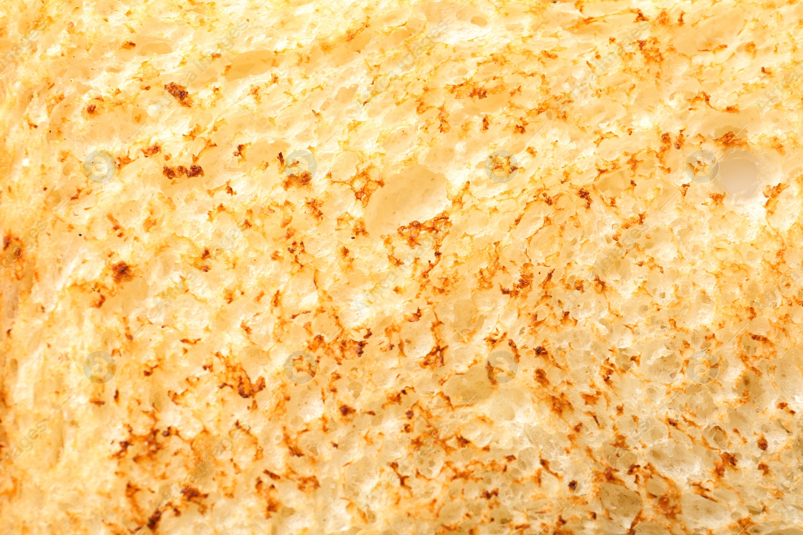 Photo of Toasted bread as background, closeup