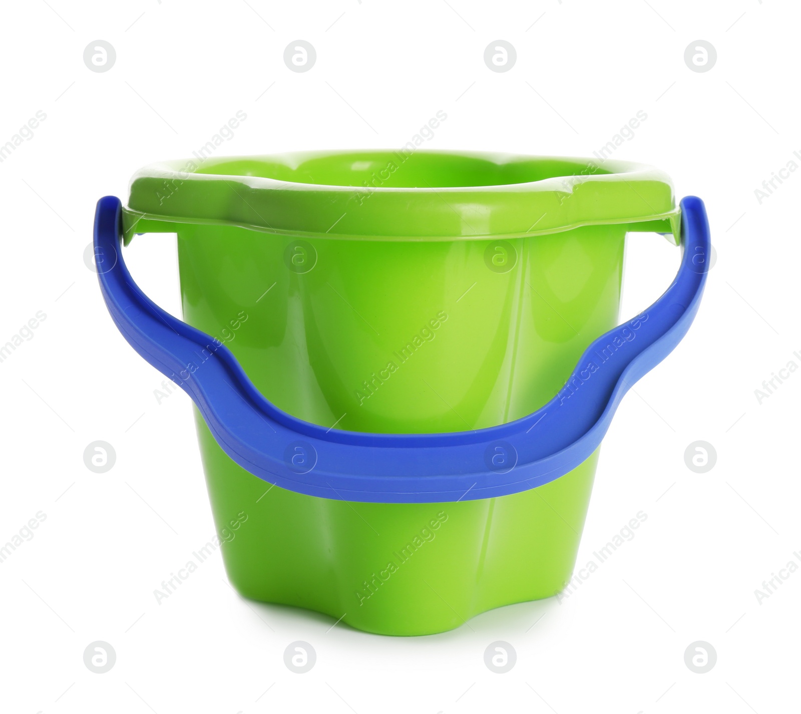 Photo of Toy bucket for sand on white background