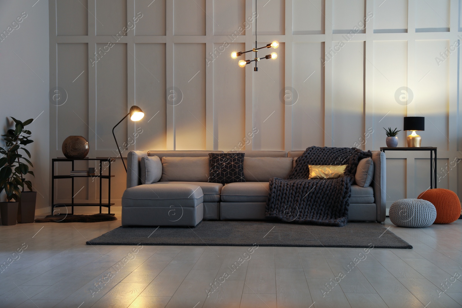 Photo of Stylish living room interior with comfortable furniture
