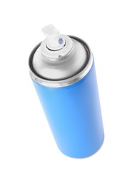 Photo of One light blue spray paint can isolated on white