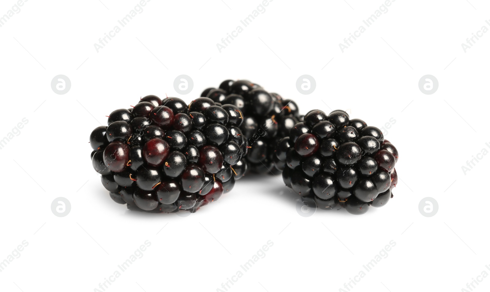 Photo of Tasty fresh ripe blackberries isolated on white