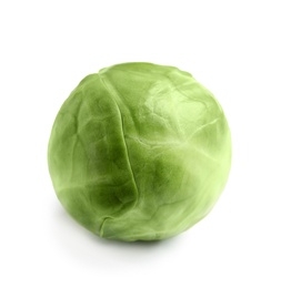 Photo of Fresh tasty Brussels sprout on white background