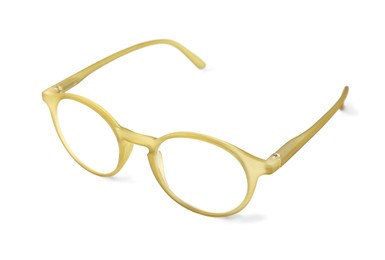 Photo of Glasses with corrective lenses on white background