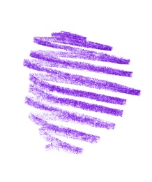 Photo of Purple pencil hatching on white background, top view