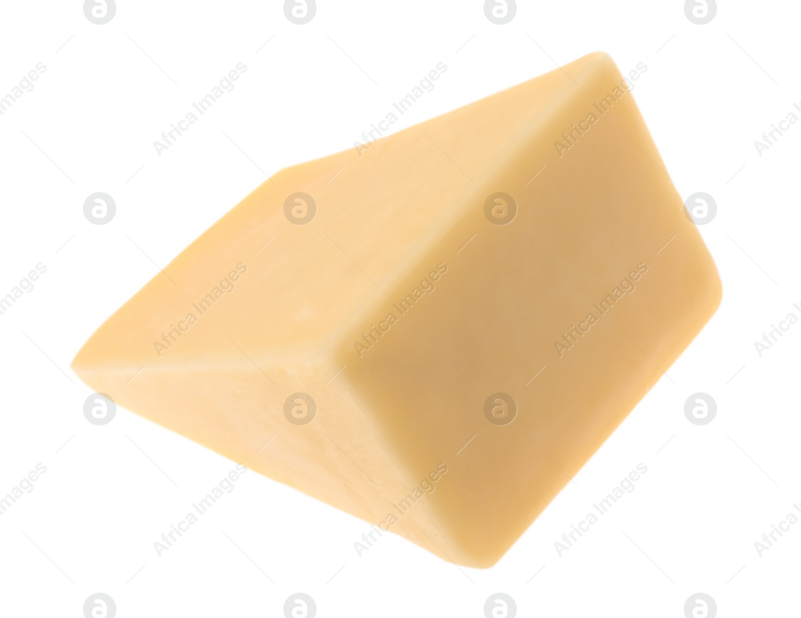 Photo of Piece of tasty cheese isolated on white