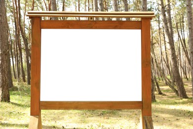 Image of Empty signboard in park. Mock-up for design