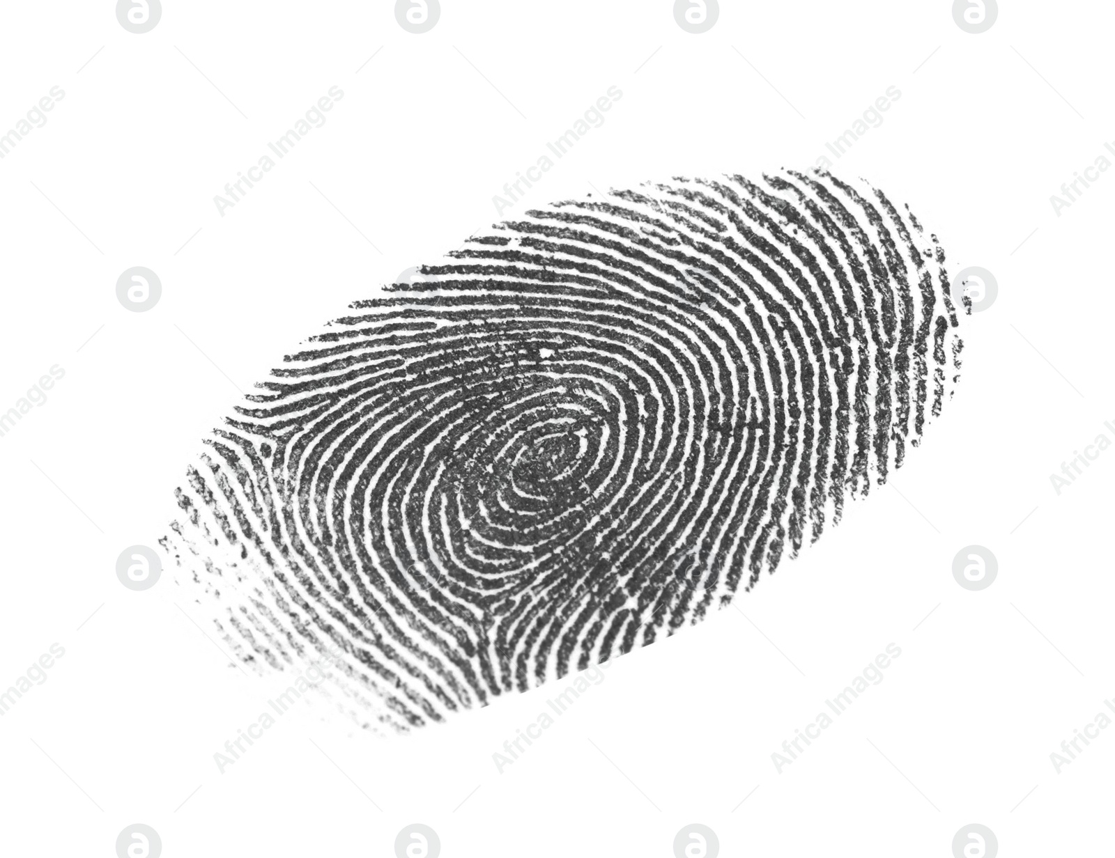 Photo of Black fingerprint made with ink on white background