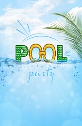 Image of Bright summer swimming pool party advertising poster